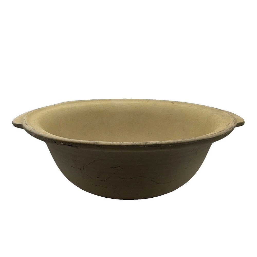 The Pampered Chef Heartland Stoneware 4 Qt Round Beige Ceramic Oven Safe Dish